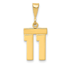 14k Small Polished Number 11 Charm