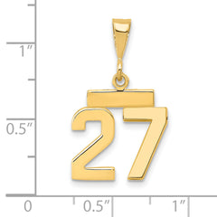 14K Small Polished Number 27 Charm