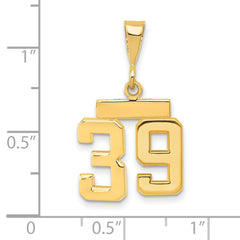 14K Small Polished Number 39 Charm