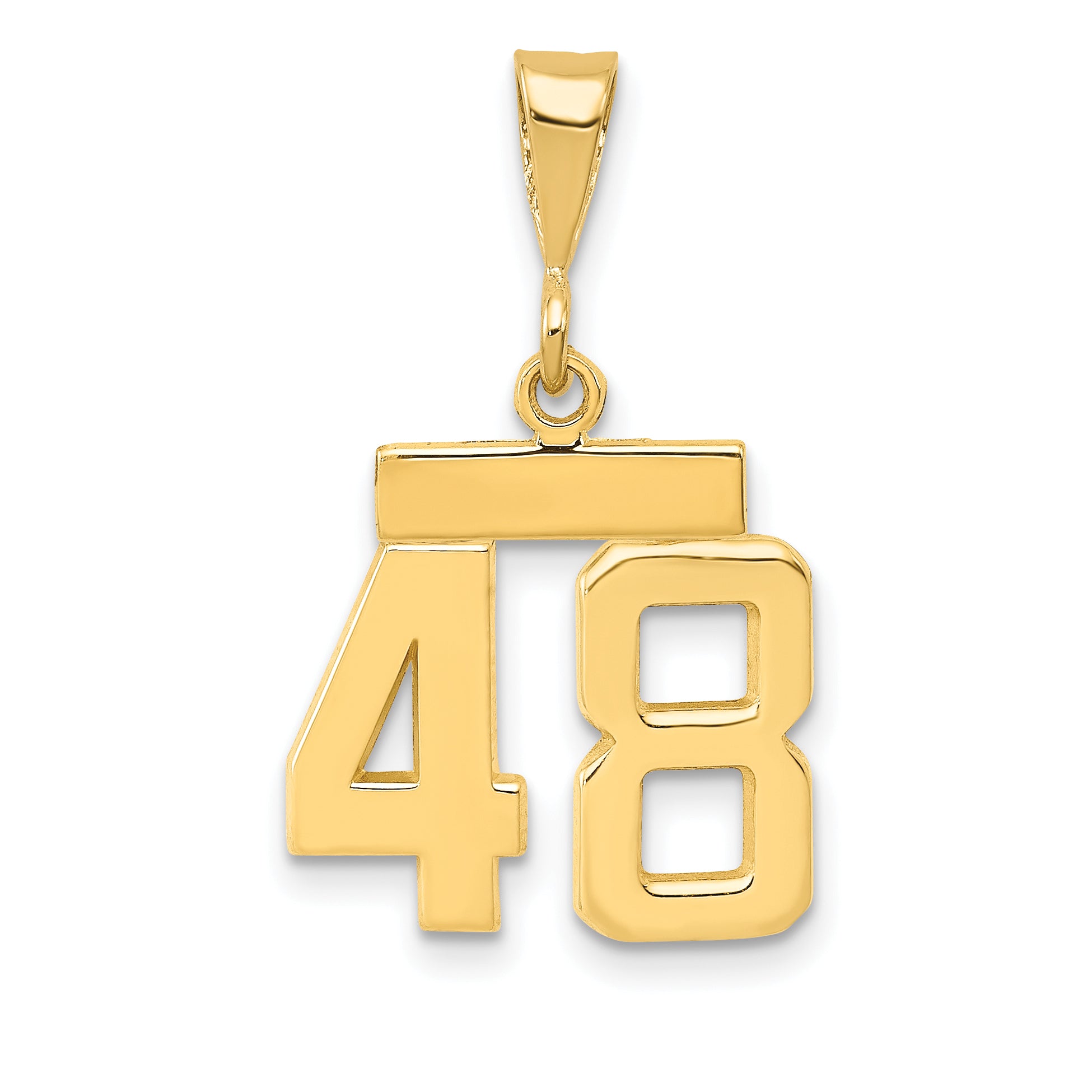 14k Small Polished Number 48 Charm