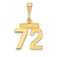 14k Small Polished Number 72 Charm