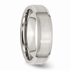 Sophia Jewelers Stainless Steel Comfort Fit Beveled Edge Wedding Band
