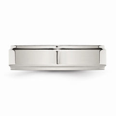 Sophia Jewelers Stainless Steel Polished Wedding Band with Ridged Comfort Fit