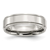 Sophia Jewelers Stainless Steel Polished Wedding Band with Ridged Comfort Fit