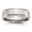 Sophia Jewelers Stainless Steel Ridged Edge Polished 7mm Engravable Wedding Band