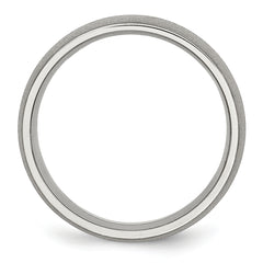 StainleSterling Silver Steel Polished with Stone Finish 7mm Band