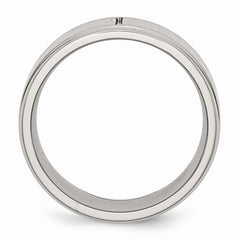 Sophia Jewelers Stainless Steel Ridged Edge Engravable Wedding Band