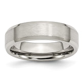 Sophia Jewelers Stainless Steel Comfort Fit Beveled Edge Wedding Band