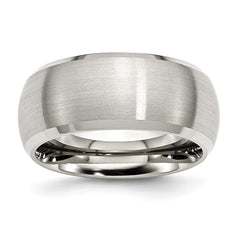 Sophia Jewelers Stainless Steel Wedding Band with Engravable Beveled Edge