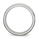 Stainless Steel Brushed Polished and Hammered 8mm Beveled Edge Band