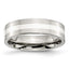 Inlay Wedding Band in Stainless Steel & Sterling Silver, 6mm