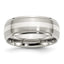 Inlay Wedding Band in Stainless Steel & Sterling Silver, 8mm