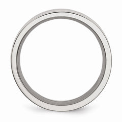 Stainless Steel Wedding Band with Black Carbon Fiber Inlay