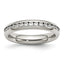 April Birthstone CZ Ring in Stainless Steel, 4mm
