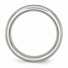 Stainless Steel Fashion Ring with Black CZ Polished Finish by Sophia Jewelers