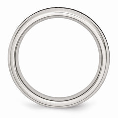 Stainless Steel Purple CZ February Birthstone Polished Ring 4mm