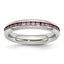 Stainless Steel Polished 4mm June Pink CZ Ring
