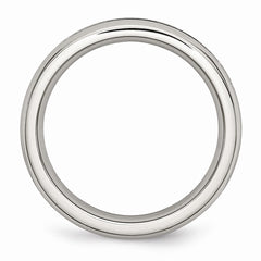 Stainless Steel May Green CZ Ring with Polished Finish 4mm Stackable