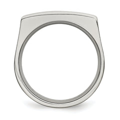 Stainless Steel Brushed and Polished Signet Ring