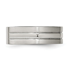 Stainless Steel Brushed and Polished Signet Ring