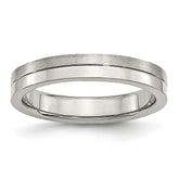 Sophia Jewelers Stainless Steel Wedding Band, 4mm Brushed & Polished, Engravable