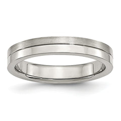 Sophia Jewelers Stainless Steel Wedding Band, 4mm Brushed & Polished, Engravable