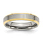 Stainless Steel Brushed and Polished Yellow IP-plated 5mm Beveled Edge Band