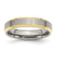 Sophia Jewelers Brushed Gold-Tone Beveled Edge Stainless Steel Comfort Fit Wedding Band