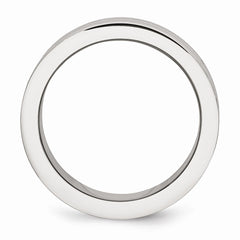 Stainless Steel 8mm Double Row Engravable Wedding Band with Beaded Brushed Finish