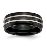 Sophia Jewelers Stainless Steel Black IP-Plated Engravable Wedding Band