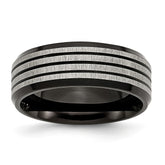 Stainless Steel Black IP-Plated 8mm Engravable Wedding Band by Sophia Jewelers