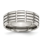 Stainless Steel Polished 8mm Grooved Band