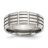 Stainless Steel Polished Engravable 8mm Wedding Band by Sophia Jewelers