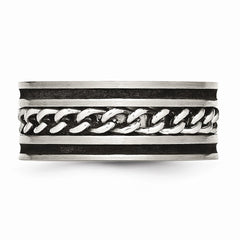 Sophia Jewelers Stainless Steel Wedding Band with Black IP Plating and Comfort Fit