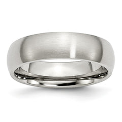 Sophia Jewelers Brushed Stainless Steel Comfort Fit 6mm Wedding Band