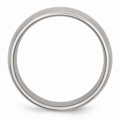 Elegant Stainless Steel Wedding Band with Brushed Finish, Engravable
