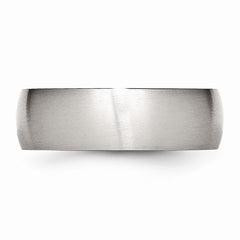 Elegant Stainless Steel Wedding Band with Brushed Finish, Engravable