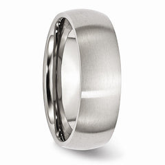 Elegant Stainless Steel Wedding Band with Brushed Finish, Engravable