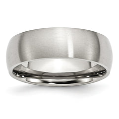 Elegant Stainless Steel Wedding Band with Brushed Finish, Engravable