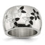 White Enamel Flowers Cubic Zirconia Ring in Stainless Steel, Size 6 - Sophia Jewelers