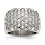 Stainless Steel White CZs Polished Ring