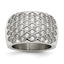 White Cubic Zirconia Anniversary Ring in Stainless Steel, Size 6 - Sophia Jewelers