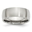 Brushed Half-Round Wedding Band in Stainless Steel, 8mm