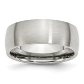 Sophia Jewelers Brushed Stainless Steel 8mm Domed Wedding Band Engravable