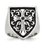 Men's Cross Black Diamond Shield Ring in Stainless Steel (0.05 ct. tw.), Size 9–12 - Sophia Jewelers
