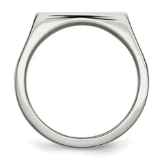 Stainless Steel Polished 1/4 Carat Black and White Diamond Ring