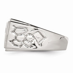 Sophia Jewelers Stainless Steel Diamond Themed Ring with Polished Finish