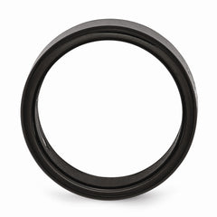 Sophia Jewelers Black IP-Plated Stainless Steel 9mm Cross Wedding Band