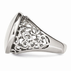 Stainless Steel Fashion Ring with Polished Finish for Modern Elegance
