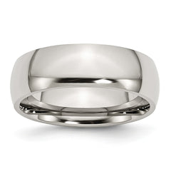 Sophia Jewelers Polished Stainless Steel Domed Wedding Band Engravable Comfort Fit